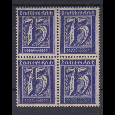 Deutsches Reich 185 4er Block Ziffern 75 Pf postfrisch 