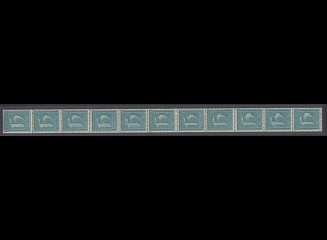 Deutsches Reich 160a RM 11er Streifen Ziffern 15 Pfennig ungefaltet postfrisch