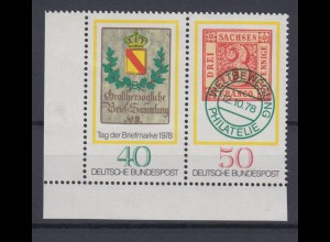 Bund 980-981 Eckrand links unten Tag der Briefmarke 40 Pf + 50 Pf postfrisch