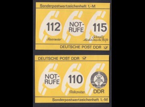 DDR SMHD 26 Notruf mit 10x Mi.Nr. 3107 postfrisch mit Plattenfehler I