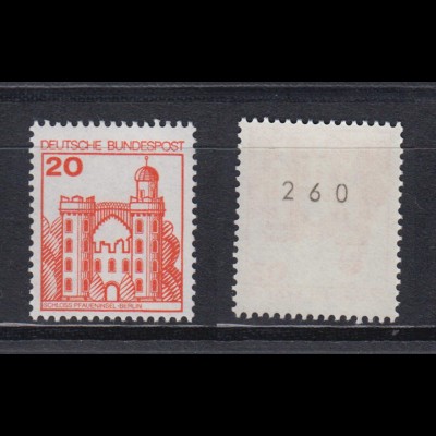 Bund 995 RM gerade Nr. Burgen+Schlösser 20 Pf postfrisch alte Fluoreszenz