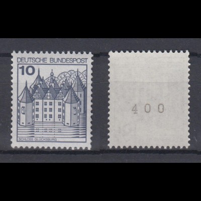 Bund 913 II Letterset RM mit gerader Nummer Burgen + Schlösser 10 Pf postfrisch