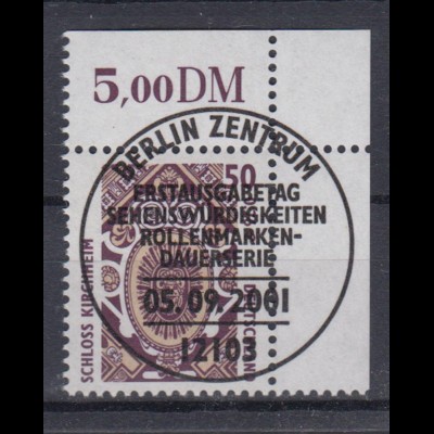 Bund 2210 Eckrand rechts oben SWK 50 Pf/ 0,26 € mit ESST Berlin