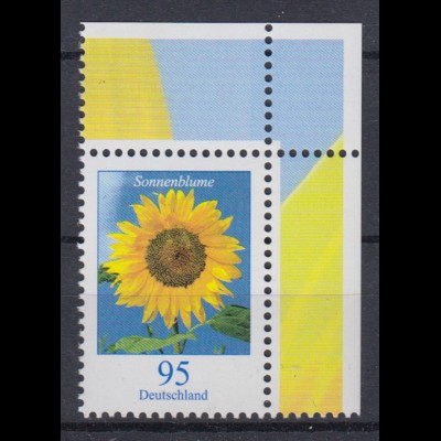 Bund 2434 Eckrand rechts oben Blumen Sonnenblume 95 Cent postfrisch