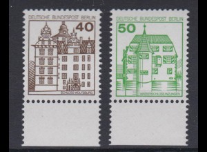Berlin 614-615 mit Unterrand Burgen + Schlösser 40 Pf + 50 Pf postfrisch