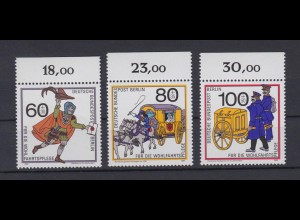 Berlin 852-854 mit Oberrand Wohlfahrt Postbeförderung kompl. Satz postfrisch