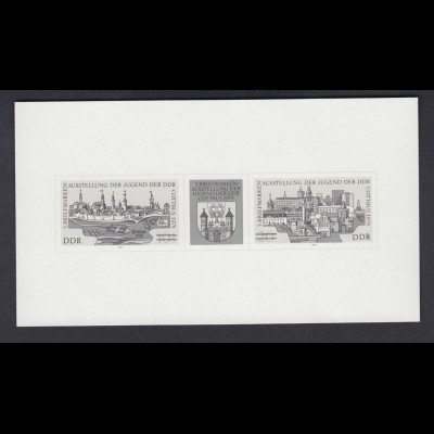DDR Schwarzdruck 2343-2344 s Briefmarkenausstellung der Jugend Cottbus 1978
