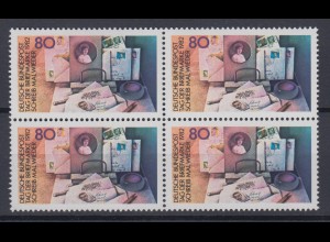 Bund 1154 4er Block Tag der Briefmarke 80 Pf postfrisch