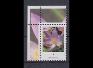 Bund 2480 Eckrand links oben Blumen Krokus 5 Cent postfrisch
