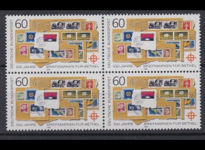 Bund 1395 4er Block Briefmarken für Bethel 60 Pf postfrisch