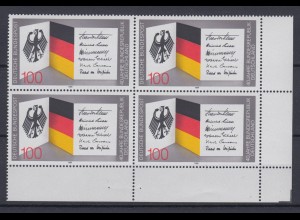 Bund 1421 Eckrand rechts unten 4er Block Bundesrepublik Deutschland 100 Pf **