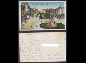 Ansichtskarte Frankfurt am Main Goetheplatz mit Gutenbergdenkmal 1928