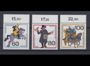 Bund 1437-1439 mit Oberrand Postbeförderung 60+ 30 Pf, 80+ 35 Pf, 100+ 50 Pf **