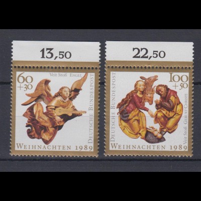 Bund 1442-1443 mit Oberrand Weihnachten 60+ 30 Pf und 110+ 50 Pf postfrisch