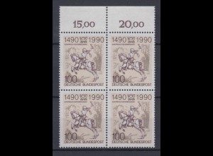 Bund 1445 mit Oberrand 4er Block 500 Jahre Postverbindung in Europa 100 Pf **