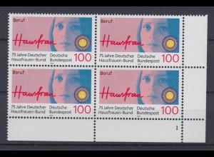 Bund 1460 Eckrand rechts unten 4er Block FN 1 Deutscher Hausfrauen Bund 100 Pf**