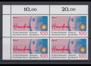 Bund 1460 Eckrand links oben 4er Block Deutscher Hausfrauen Bund 100 Pf **