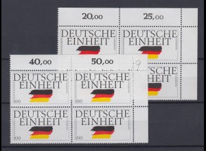 Bund 1477-1478 4er Block Eckrand rechts oben Deutsche Einheit 50 Pf + 100 Pf **