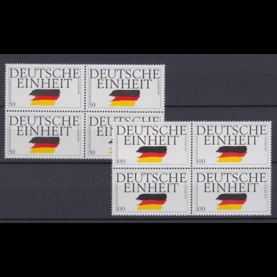 Bund 1477-1478 4er Block Deutsche Einheit 50 Pf + 100 Pf postfrisch