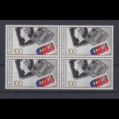 Bund 1479 4er Block 150 Jahre Briefmarken 100 Pf postfrisch