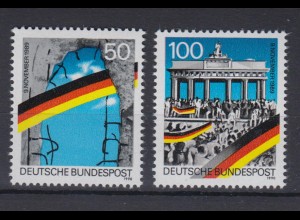 Bund 1481 I - 1482 I 1. Jahrestag der Öffnung der Berliner Mauer postfrisch