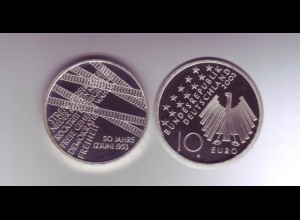 Silbermünze 10 Euro spiegelglanz 2003 50 Jahre 17. Juni 