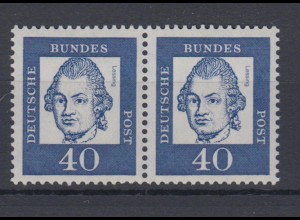 Bund 355y waagerechtes Paar Bedeutende Deutsche 40 Pf postfrisch