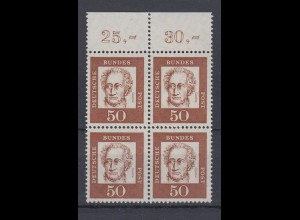 Bund 356y mit Oberrand 4er Block Bedeutende Deutsche 50 Pf postfrisch