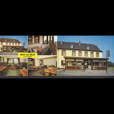 Ansichtskarte Doppelkarte Hotel zur Post Longkamp Hunsrück nicht gelaufen