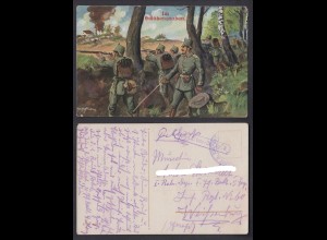 Ansichtskarte Soldatenkarte I. WK Im Schützengraben Geprüft 2. Rkr. Dep. Jgr. 8