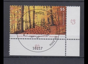 Bund 2564 Eckrand rechts unten Post Herbst 55 Cent ESST Berlin