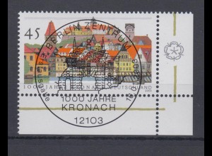 Bund 2309 Eckrand rechts unten 100 Jahre Kronach 45 C ESST Berlin