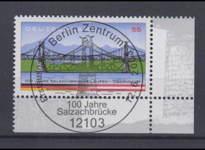 Bund 2345 Eckrand rechts unten 100 Jahre Salzachbrücke 55 Cent ESST Berlin