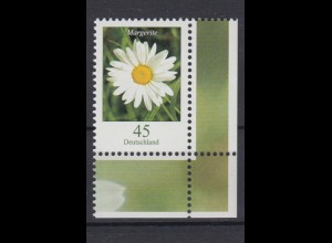 Bund 2451 Eckrand rechts unten Blumen Margerite 45 Cent postfrisch