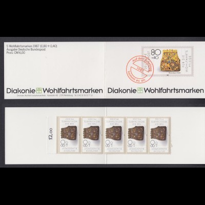 Bund Diakonie Wohlfahrt Markenheftchen 5x 1336 80+ 40 Pf 1987 postfrisch