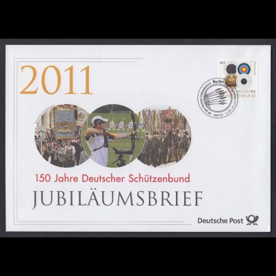 Bund Jubiläumsbrief 2011 Mi.Nr. 2881 ESST Berlin 150 J. Deutscher Schützenbund