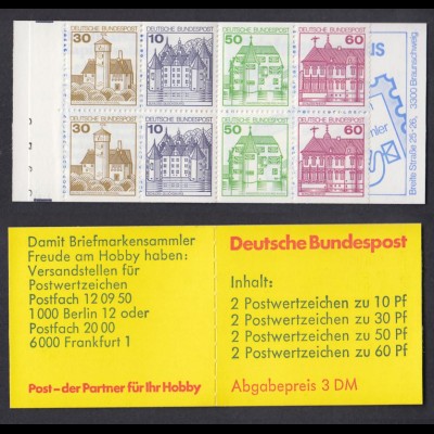 Bund Markenheftchen 23b RZ 4 Burgen + Schlösser 1982 postfrisch