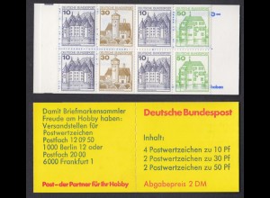 Bund Markenheftchen 22 I h Burgen + Schlösser 1981 postfrisch 