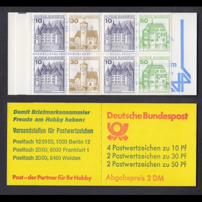 Bund Markenheftchen 22 I w Burgen + Schlösser 1980 postfrisch 