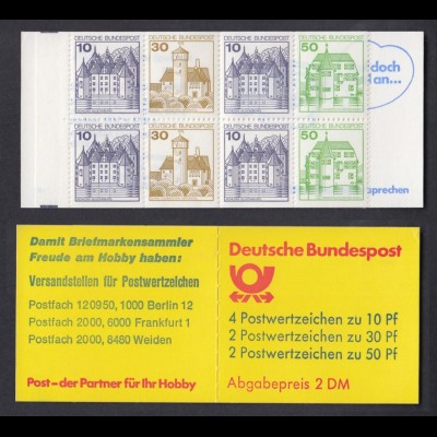 Bund Markenheftchen 22 I u Burgen + Schlösser 1980 postfrisch 