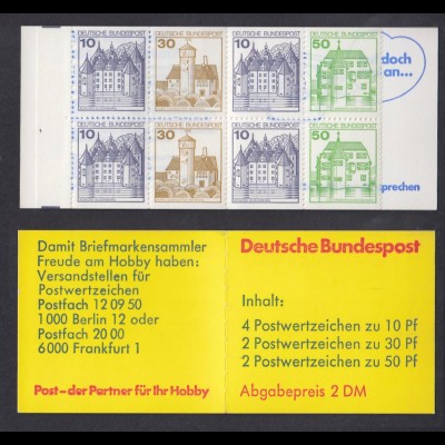 Bund Markenheftchen 22 I q Burgen + Schlösser 1980 postfrisch 