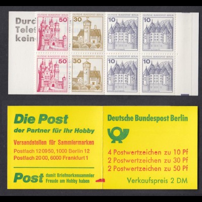 Berlin Markenheftchen 10a II ZB Burgen und Schlösser 1977 postfrisch 