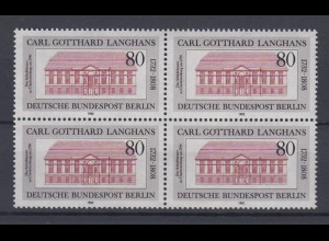 Berlin 684 4er Block Carl Gotthard Langhans 80 Pf postfrisch