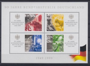 Bund Block 49 50 Jahre Bundesrepublik Deutschland 4x 110 Pf postfrisch