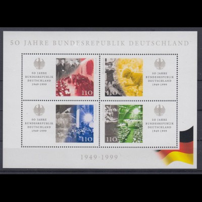 Bund Block 49 50 Jahre Bundesrepublik Deutschland 4x 110 Pf postfrisch