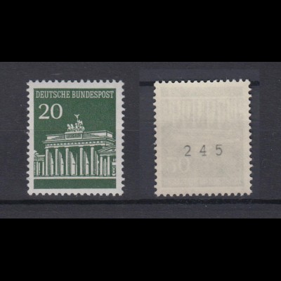 Bund 507 v RM ungerade Nummer Brandenburger Tor 20 Pf postfrisch