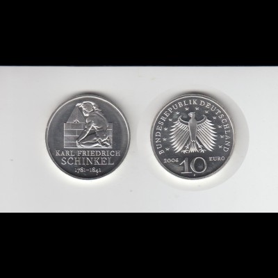 Silbermünze 10 Euro stempelglanz 2006 Karl Friedrich Schinkel 