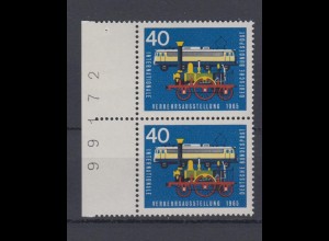 Bund 472 senkrechtes Paar mit Bogennummer IVA 1969 München 40 Pf postfrisch