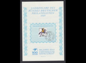 Bund 1437 Jahresgabe des Bundes Deutscher Philatelisten 1989 ESST Bonn