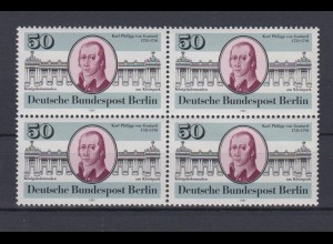 Berlin 639 4er Block Karl Philipp von Gontard 50 Pf postfrisch 